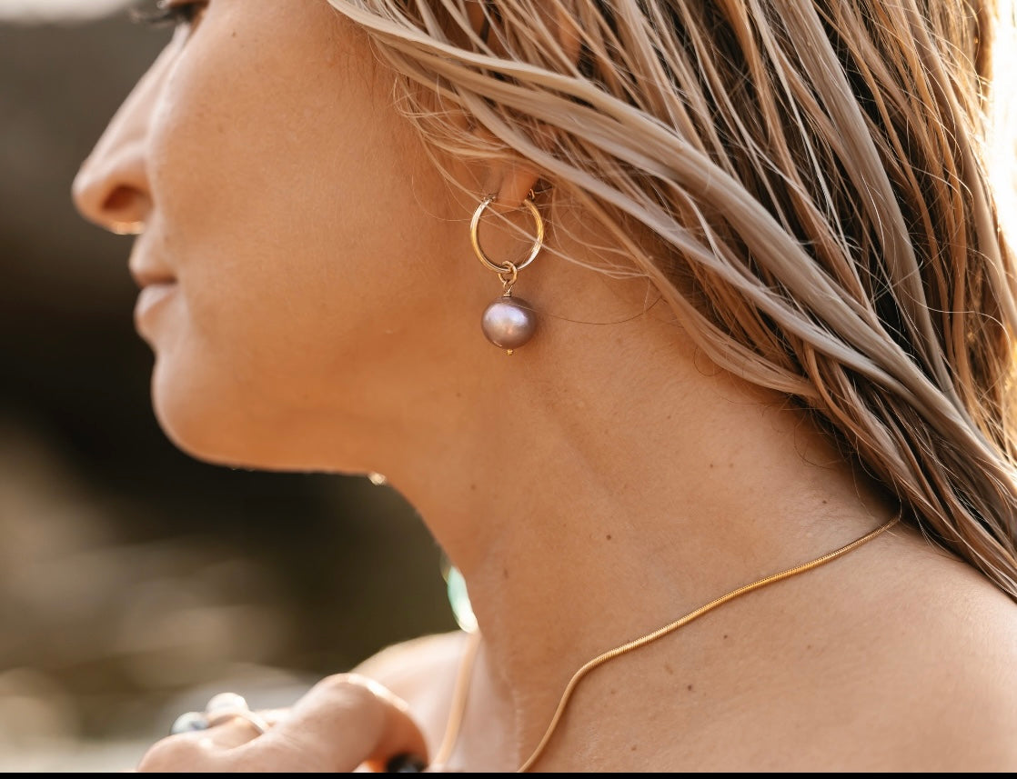 Edison Lavender clip hoop