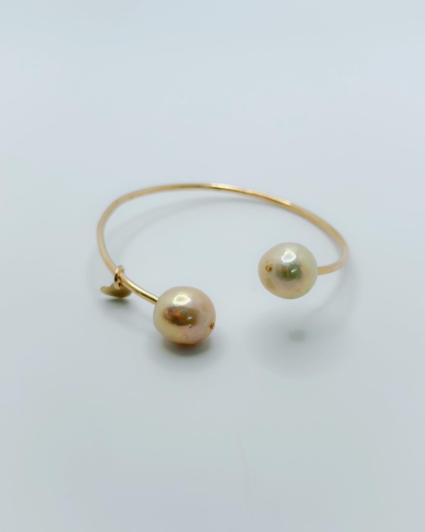 Round Peach and Ivory Freshwater Pearl