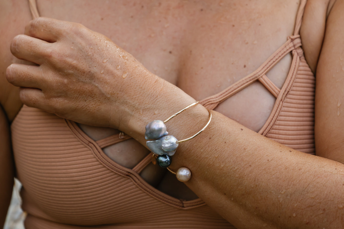 Lavendar Baroque & Peach Fresh Water Pearls